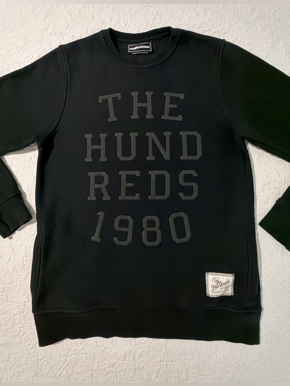 The Hundreds 1980 Raised Print Crewneck Sweatshirt | Black | Size Medium